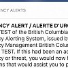 BC to test emergency alert system on phones, radio and TV this week