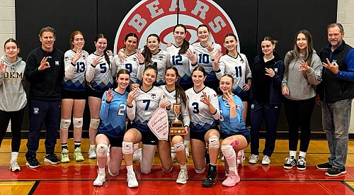 OKM senior girls volleyball team off to provincials after 3rd straight 4A Valleys title